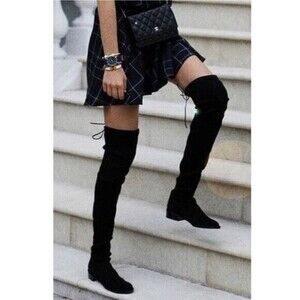 Charles by Charles Davis Women Black Gammon Over The Knee Boots 6.5